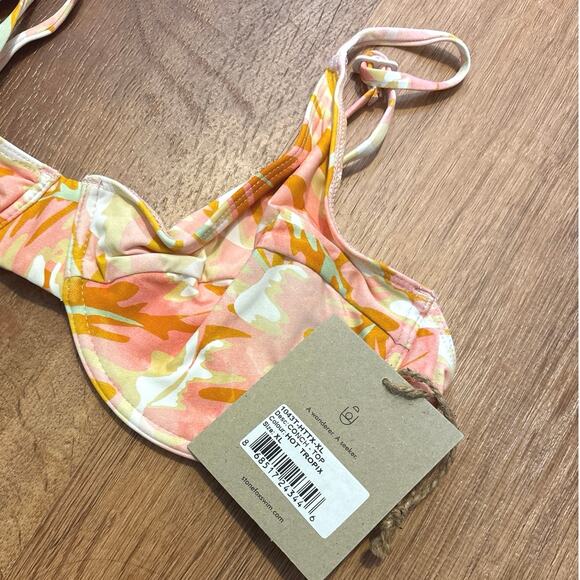 NWT Stone Fox Swim Conch Bikini Top - Hot Tropix Print Size XL - Picture 4 of 6